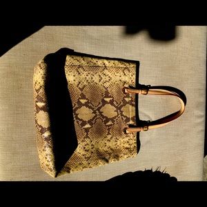 Michael Kors sand Python print leather tote
